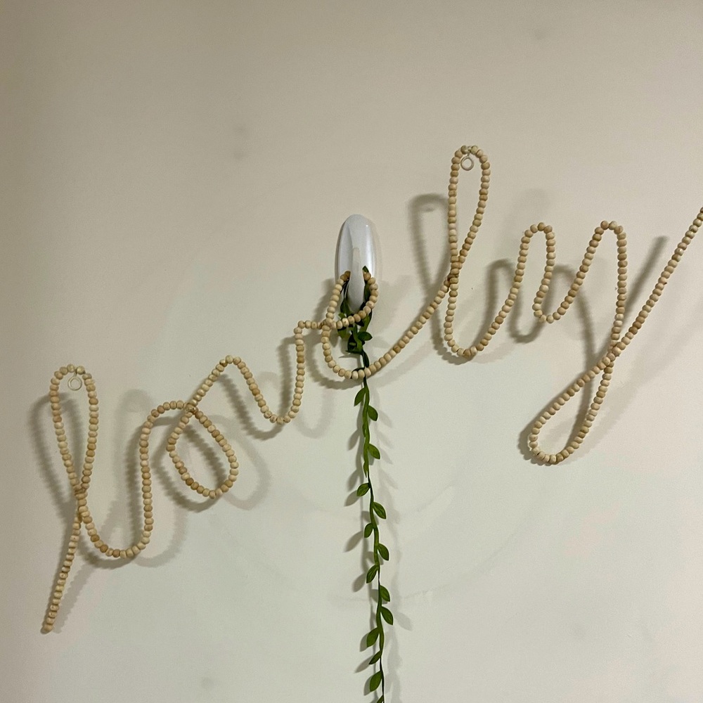 Boho rustic Beaded LOVELY wall decor